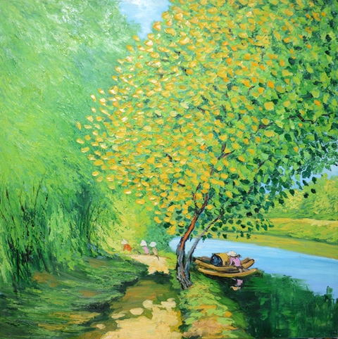 Tranh Sơn Dầu Làng Quê